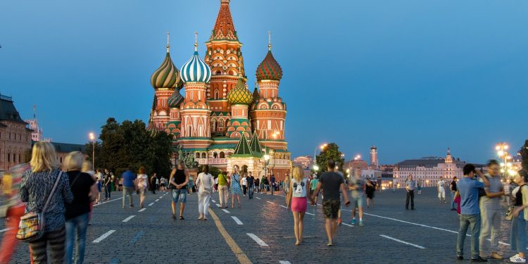 moscow, st basil's cathedral, night